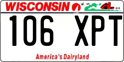 WI license plate 106XPT