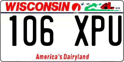 WI license plate 106XPU