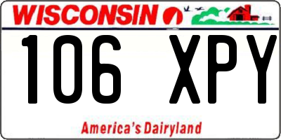 WI license plate 106XPY