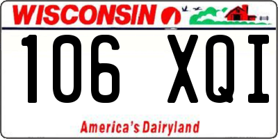 WI license plate 106XQI