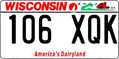 WI license plate 106XQK