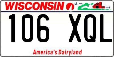 WI license plate 106XQL