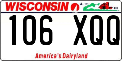 WI license plate 106XQQ