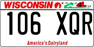 WI license plate 106XQR