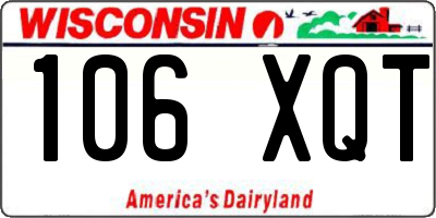 WI license plate 106XQT
