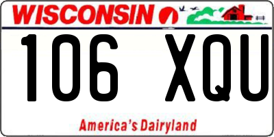 WI license plate 106XQU