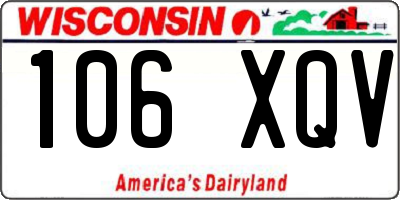 WI license plate 106XQV
