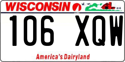 WI license plate 106XQW