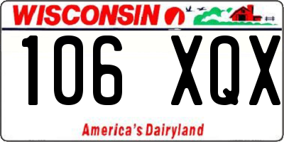 WI license plate 106XQX