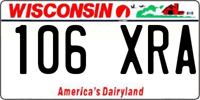 WI license plate 106XRA
