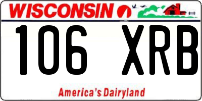 WI license plate 106XRB