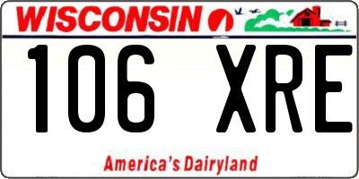 WI license plate 106XRE