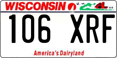 WI license plate 106XRF