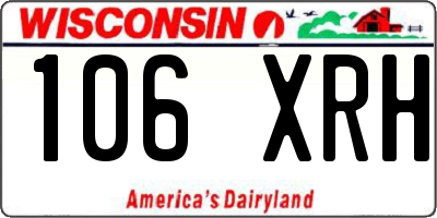 WI license plate 106XRH