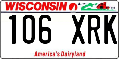WI license plate 106XRK