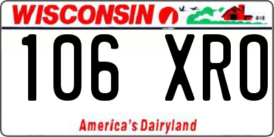 WI license plate 106XRO