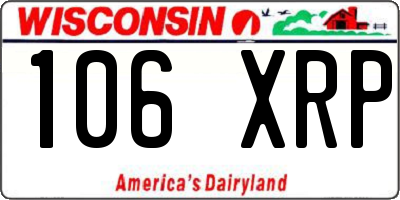 WI license plate 106XRP
