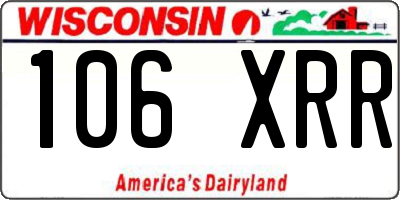 WI license plate 106XRR