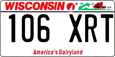WI license plate 106XRT