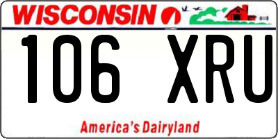 WI license plate 106XRU