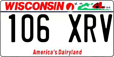 WI license plate 106XRV
