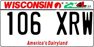 WI license plate 106XRW