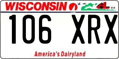 WI license plate 106XRX
