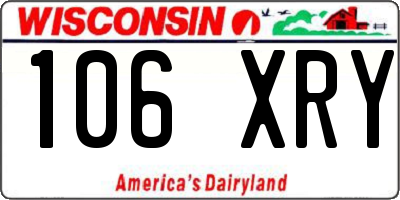 WI license plate 106XRY
