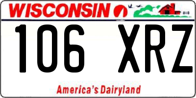 WI license plate 106XRZ