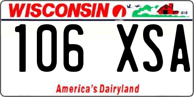 WI license plate 106XSA
