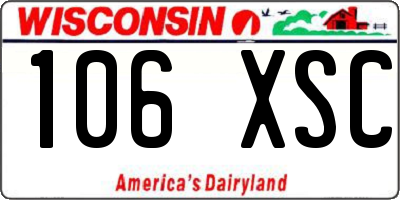 WI license plate 106XSC