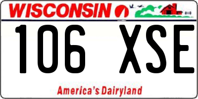 WI license plate 106XSE