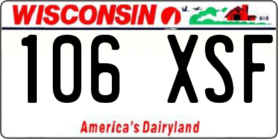 WI license plate 106XSF