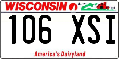 WI license plate 106XSI