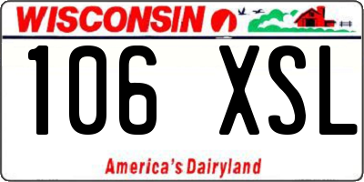WI license plate 106XSL