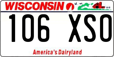 WI license plate 106XSO