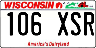 WI license plate 106XSR