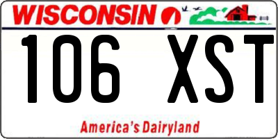 WI license plate 106XST