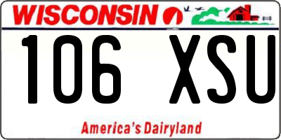 WI license plate 106XSU
