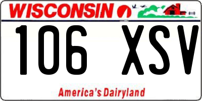 WI license plate 106XSV