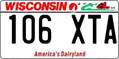 WI license plate 106XTA