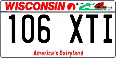 WI license plate 106XTI