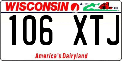 WI license plate 106XTJ