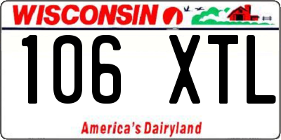 WI license plate 106XTL