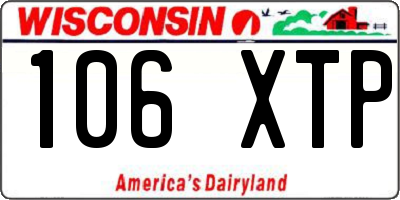 WI license plate 106XTP