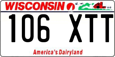 WI license plate 106XTT