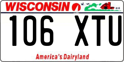 WI license plate 106XTU