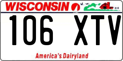 WI license plate 106XTV