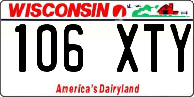 WI license plate 106XTY