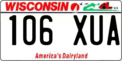 WI license plate 106XUA
